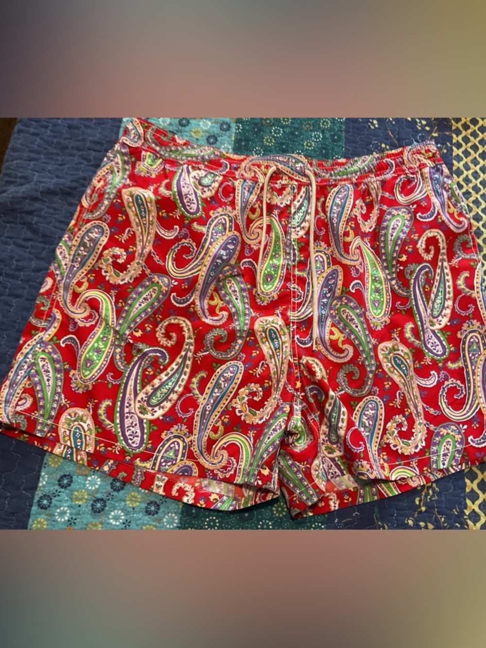 Red Paisley Polo Ralph Lauren Swim Trunks XXL